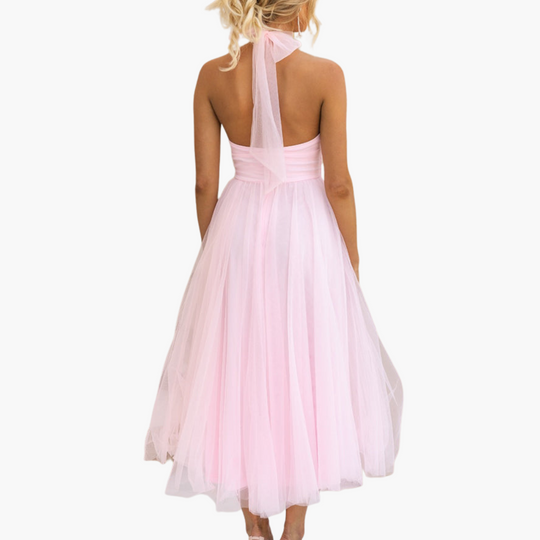 Elegant Tulle Dress for Women - Stunning Halter Neck Style