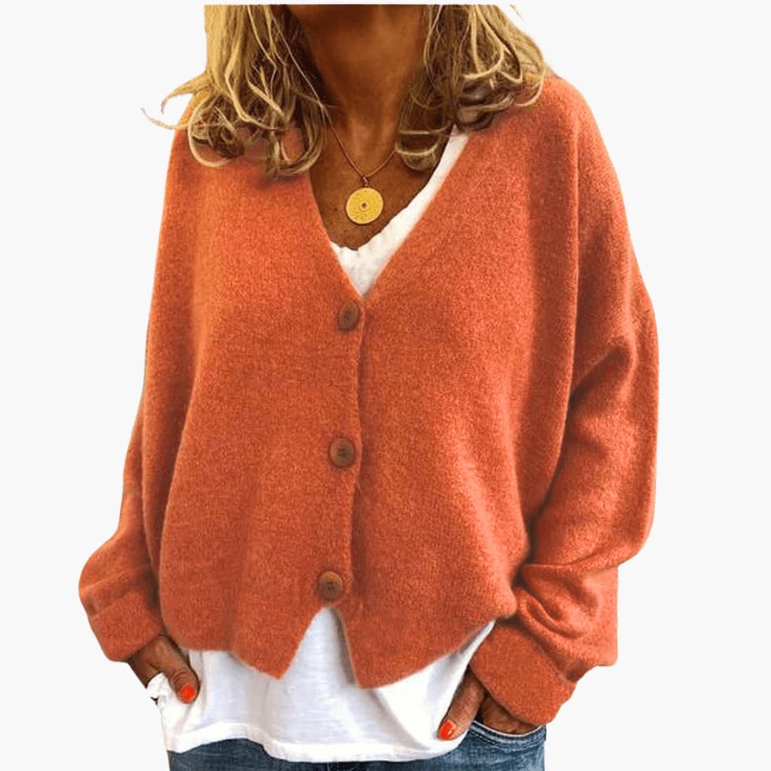 Knitted Button Cardigan for Women - Soft & Cozy Layering Piece