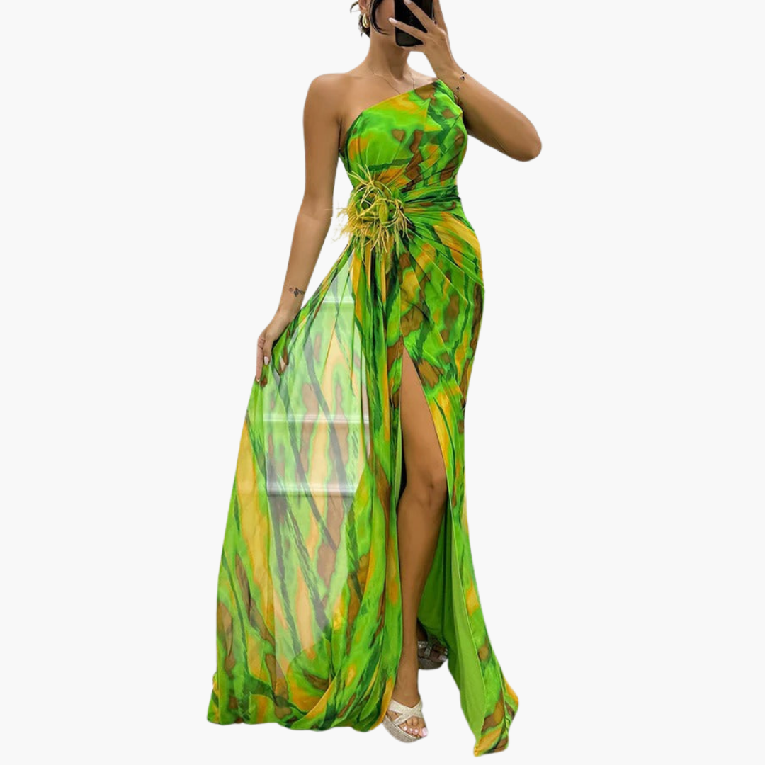 Vibrant One-Shoulder Maxi Dress for Women - Perfect for Events