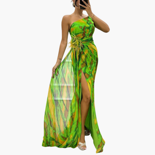 Vibrant One-Shoulder Maxi Dress for Women - Perfect for Events