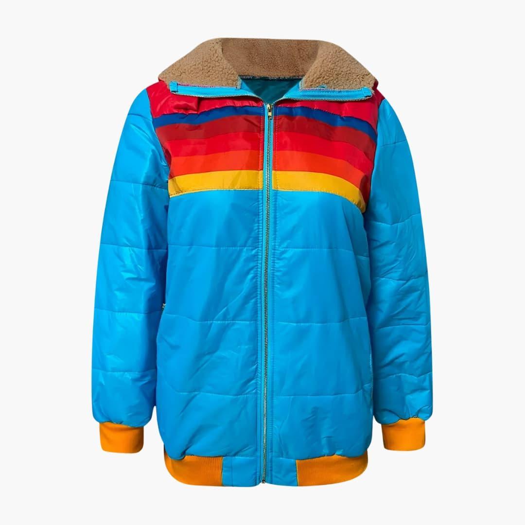 Striped Puffer Jacket – Women's Sporty & Stylish Outerwear