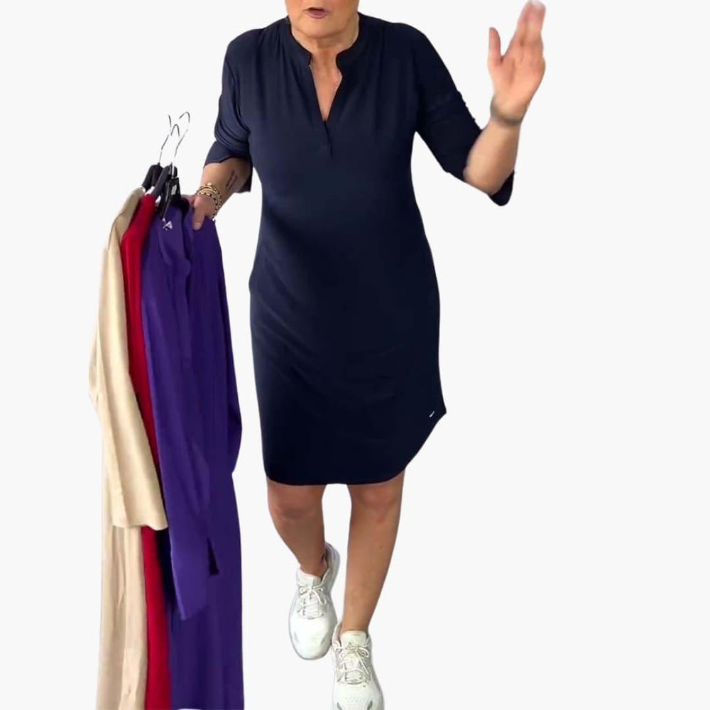 Zip-Front Mini Dress for Women - Chic Casual Everyday Look
