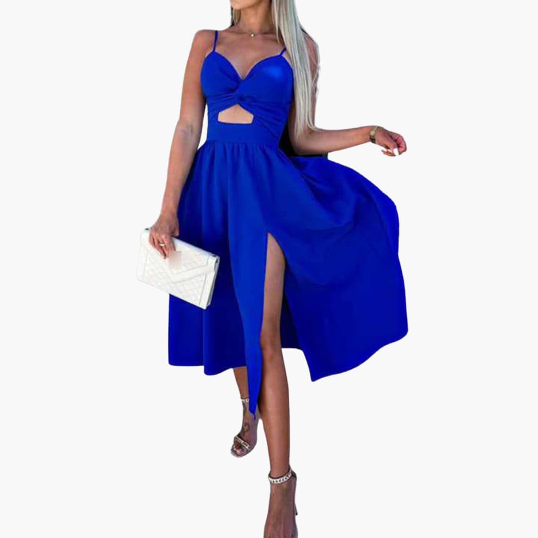 Elegant Strappy Midi Dress - Women's Summer Occasionwear