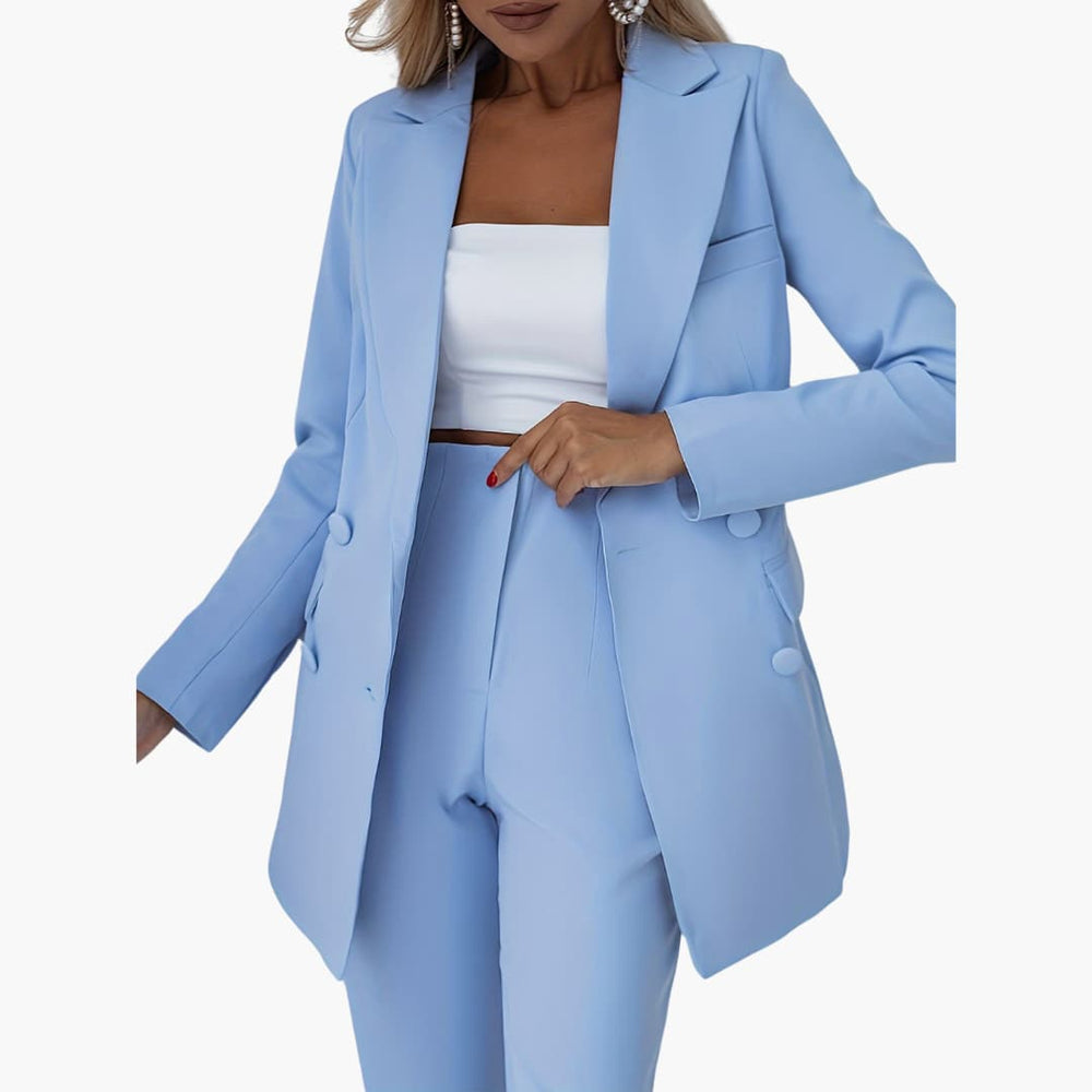 Tailored Blazer & Tapered Pants for Women - Double Breasted