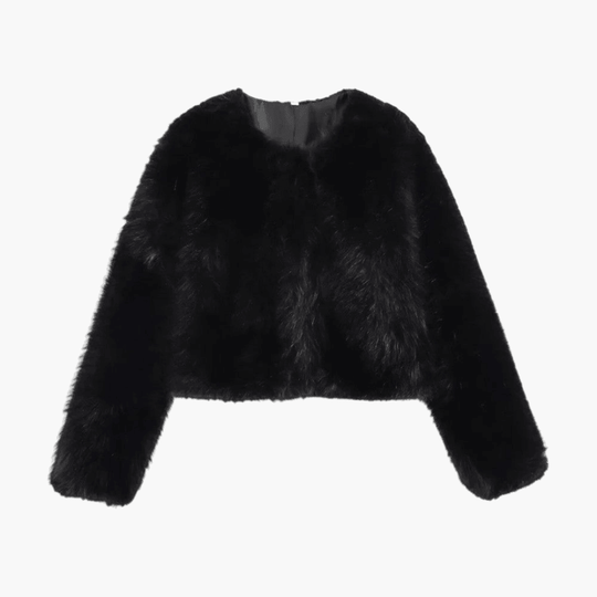 Plush Cropped Faux Fur Jacket – Women's Winter Essential