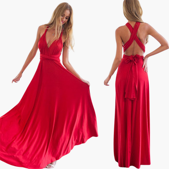 Elegant V-Neck Evening Dress - for Women with Formal Flair