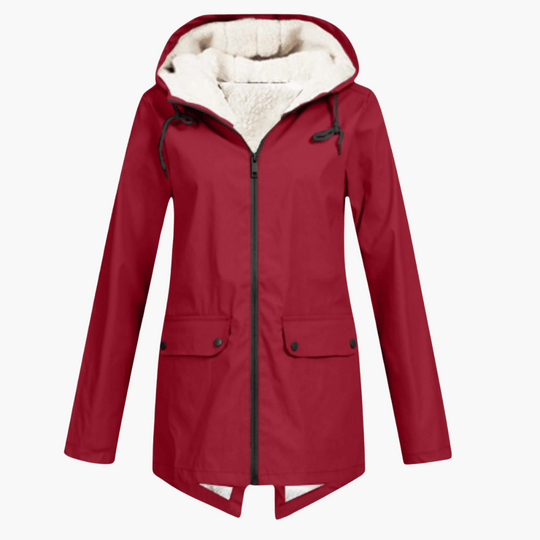 Elegant Hooded Winter Coat for Women - Long & Button-Up