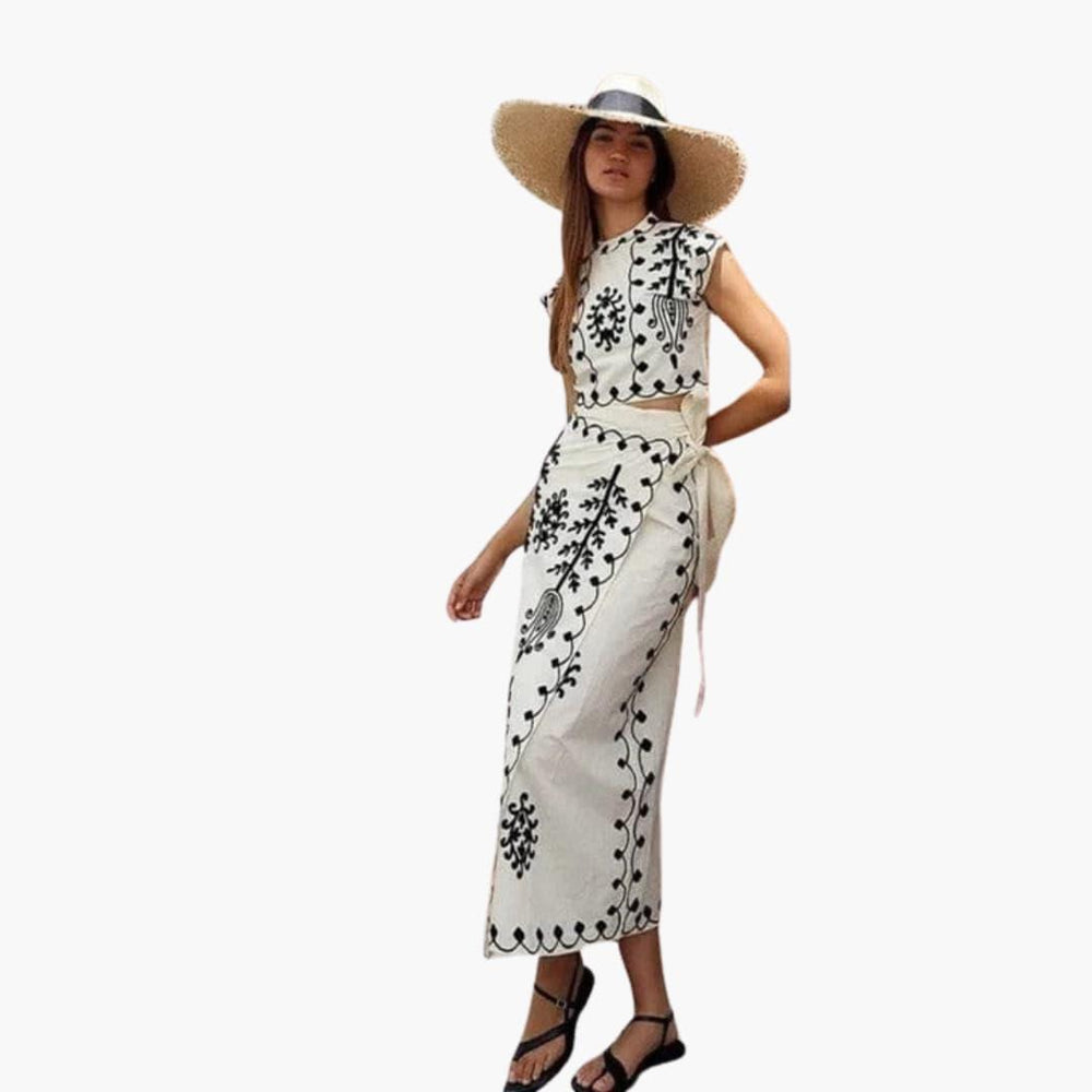Boho Floral Midi Dress - Lightweight Summer Dress for Women - IsabellaMae