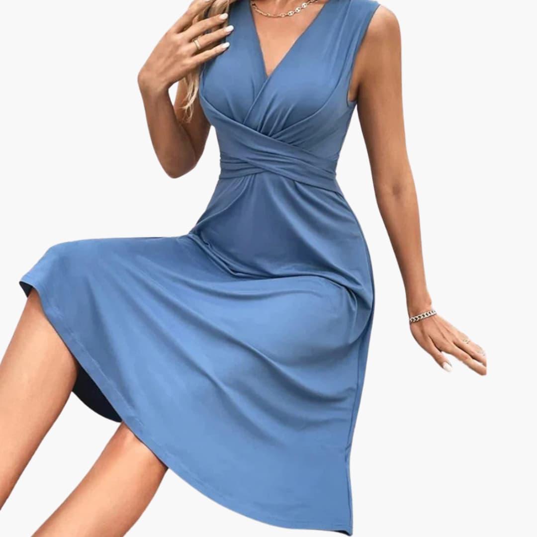 Off Shoulder Smocked Midi Dress - Puff Sleeve for Women