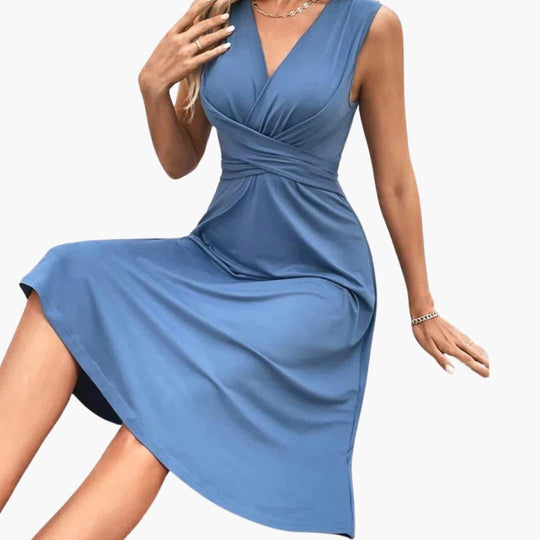 Off Shoulder Smocked Midi Dress - Puff Sleeve for Women