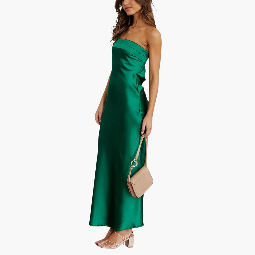 Elegant Strapless Maxi Dress for Women - Wedding Guest Attire