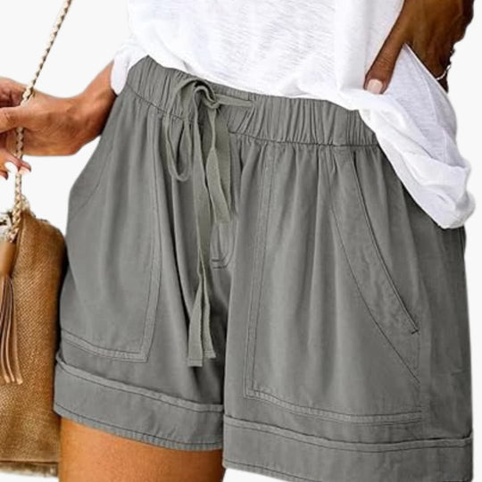 Women's casual summer shorts with drawstring and pockets