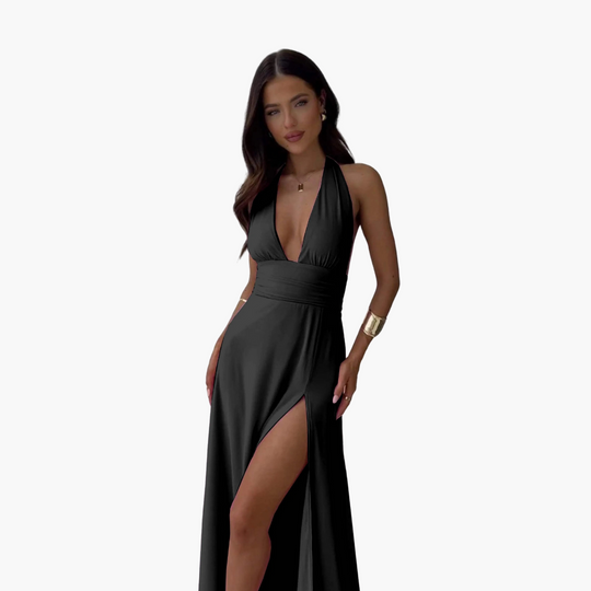 Halter Slit Maxi Dress - For Women’s Elegant Evenings