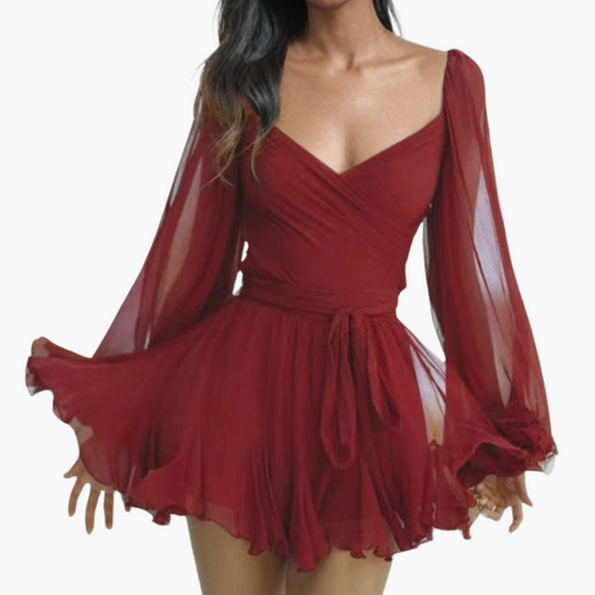 Airy summer mini dress - elegant style for women to wear