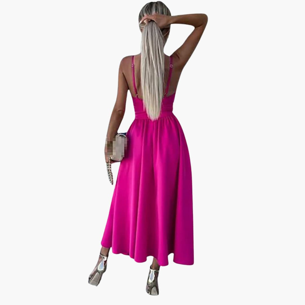 Elegant Strappy Midi Dress - Women's Summer Occasionwear