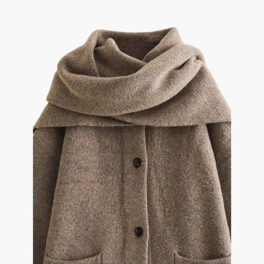 Button-Up Cardigan for Women – Cozy Knit with Matching Scarf - IsabellaMae
