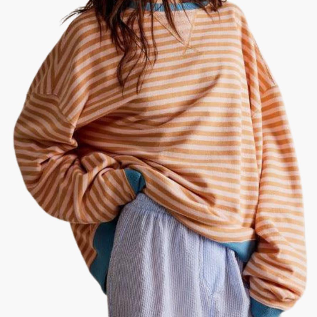 Loose Striped Knit Sweater for Women - Soft & Cozy Fit