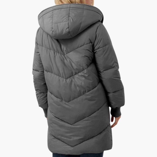 Hooded Puffer Coat - Women's Fleece Lined Winter Jacket