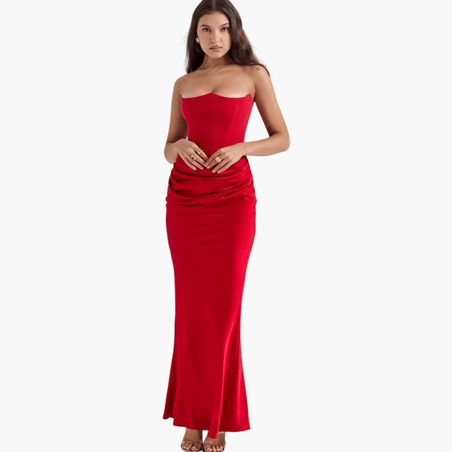 Elegant V-Neck Maxi Dress - Sleeveless Formal for Women