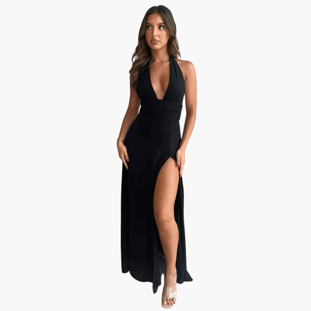 Halter Slit Maxi Dress - For Women’s Elegant Evenings