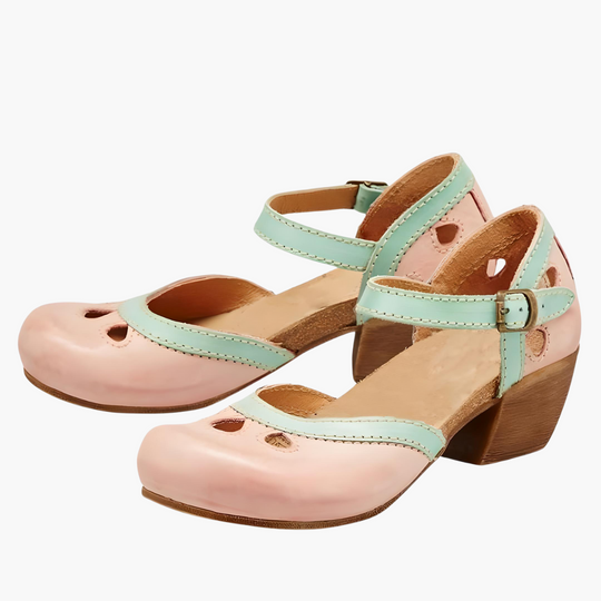Women’s closed-toe summer sandals with ankle strap and cut-outs