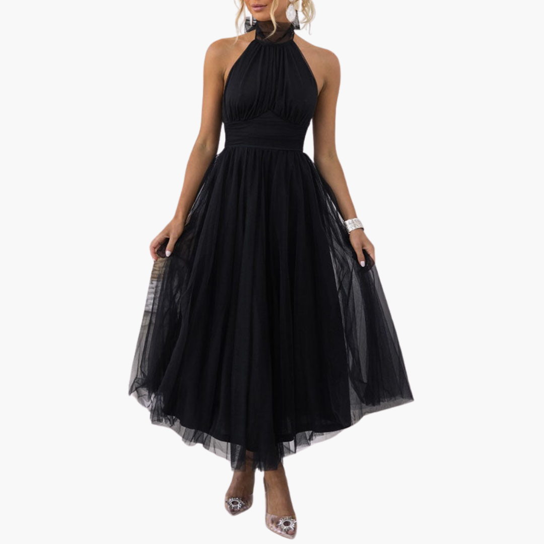 Elegant Tulle Dress for Women - Stunning Halter Neck Style