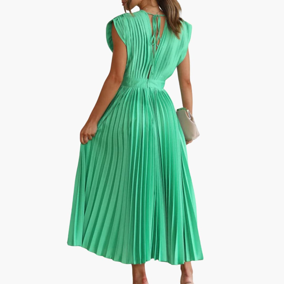 Elegant V-Neck Midi Dress - Perfect for Evening Events