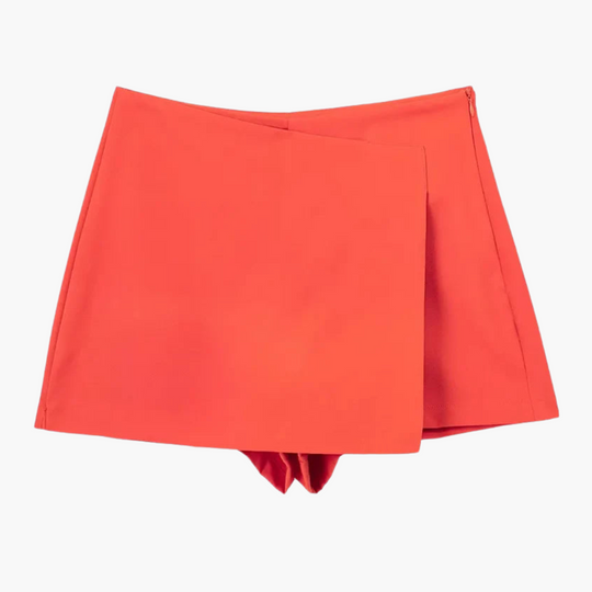 Women's summer skort with pleats and built-in shorts