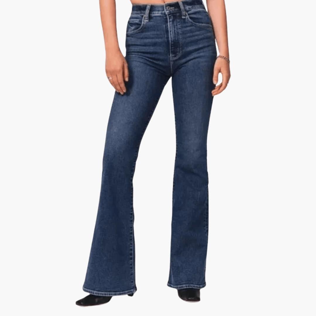 High Waisted Stretch Flared Jeans for Women - Bootcut Fit