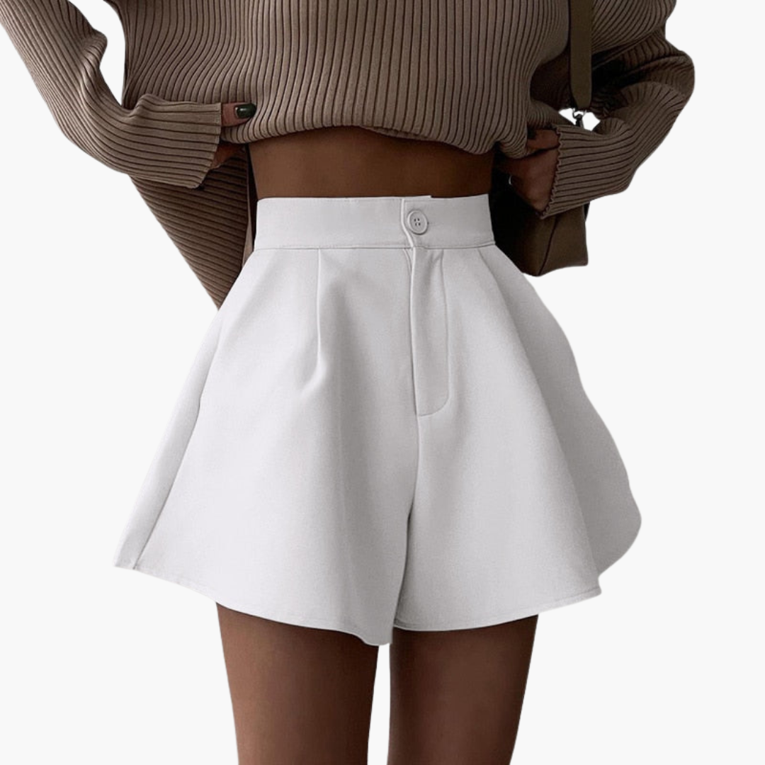 Flared Pleated Shorts - For Women’s Chic Summer Days