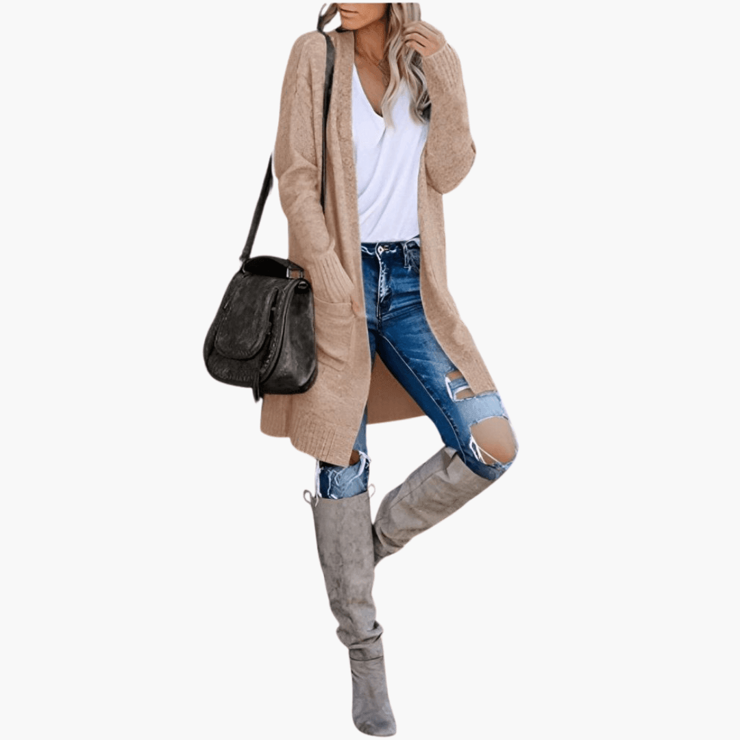 Layering Knit Cardigan – Women's Comfortable Longline Sweater