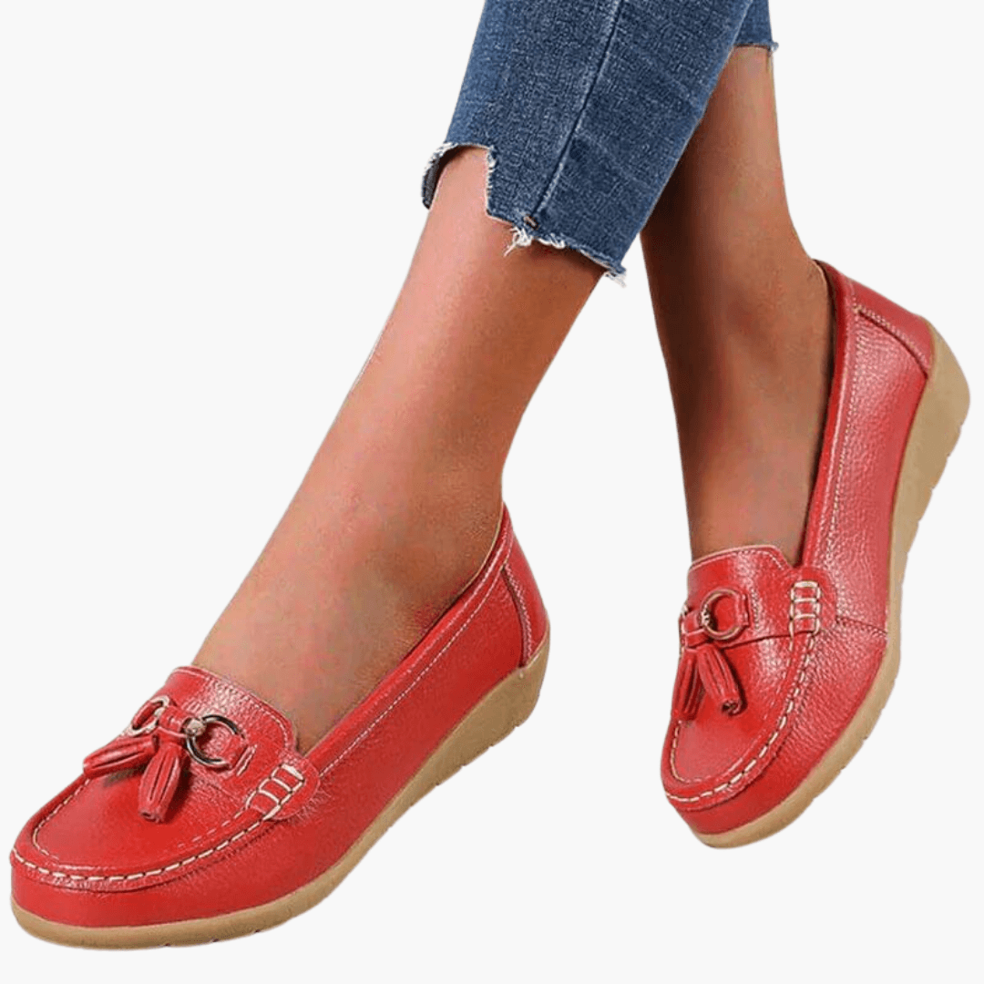 Slip-On Tassel Loafers for Women - Comfy Buckle Moccasins