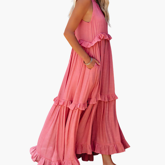 Ruffle Breeze Maxi Dress - Women's Flowy Summer Outfit