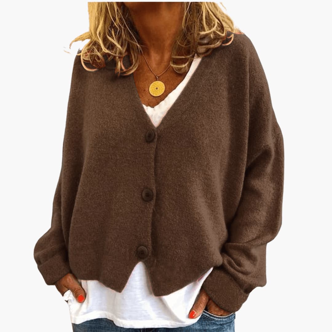 Knitted Button Cardigan for Women - Soft & Cozy Layering Piece