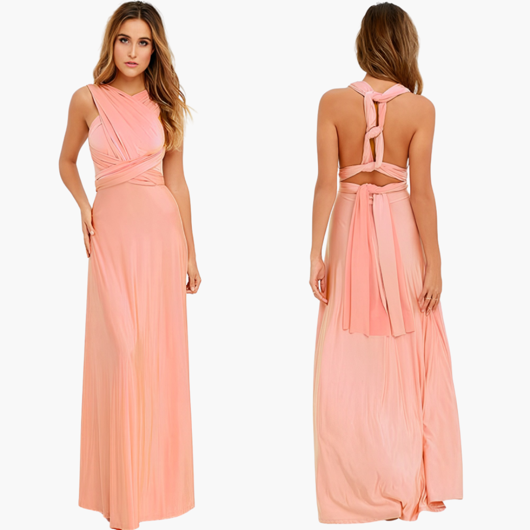 Elegant V-Neck Evening Dress - for Women with Formal Flair