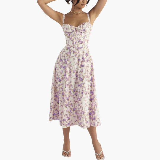 Lace-Up Corset Mini Dress - Square Neck Bodycon for Women