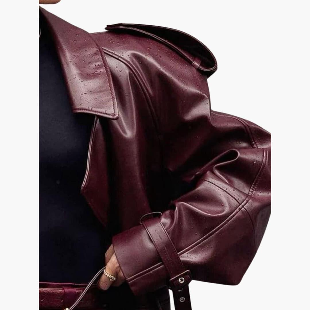 Chic Long Sleeve Crop Coat – Women's Stylish Comfort