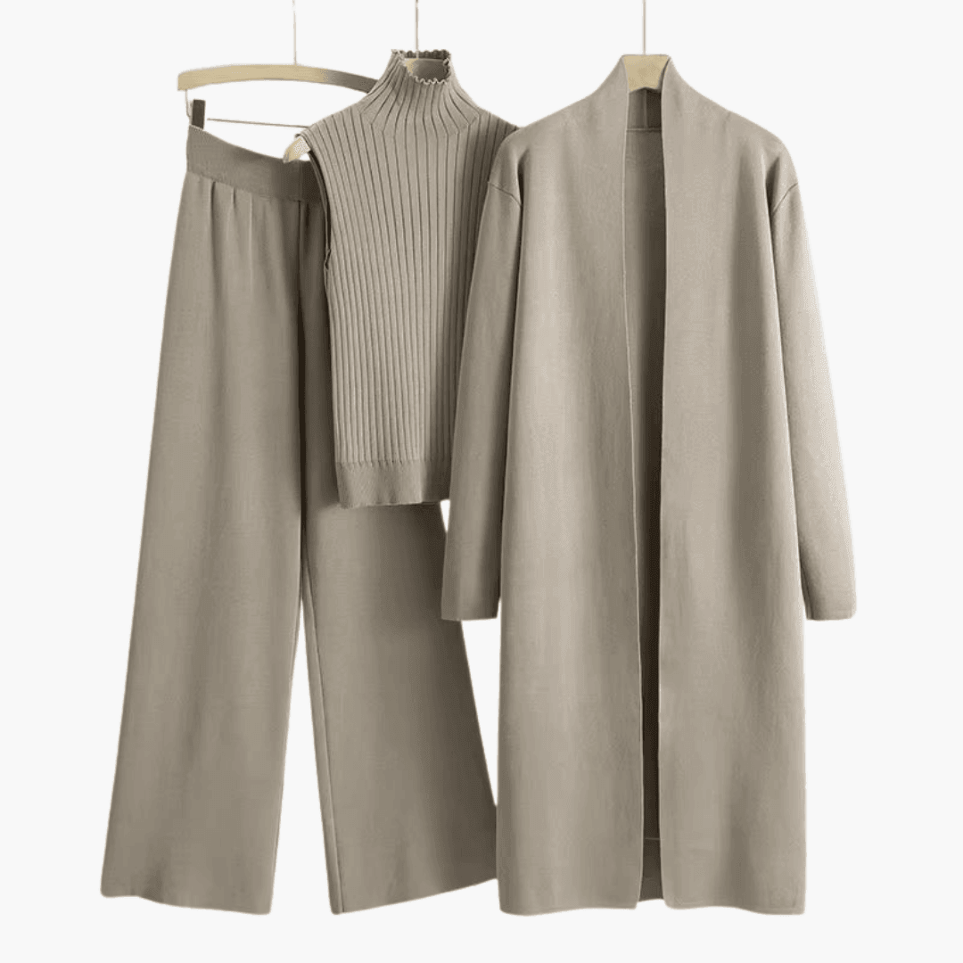 Cozy 3-piece knit set – for women, stylish and comfortable
