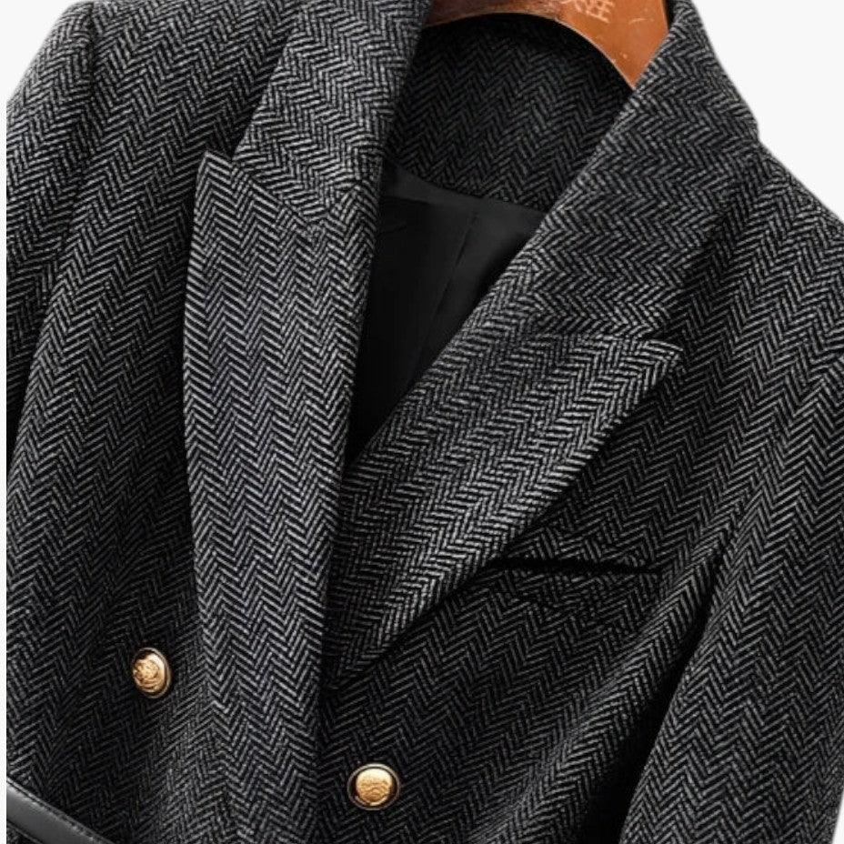 Belted Wool Blazer – Women's Tailored Smart Casual Jacket - IsabellaMae