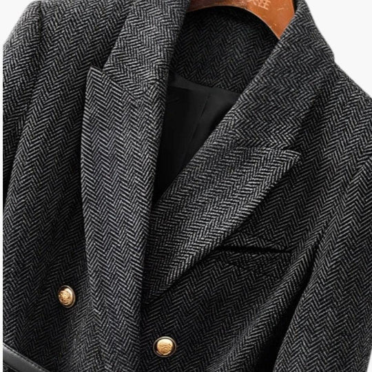 Belted Wool Blazer – Women's Tailored Smart Casual Jacket - IsabellaMae
