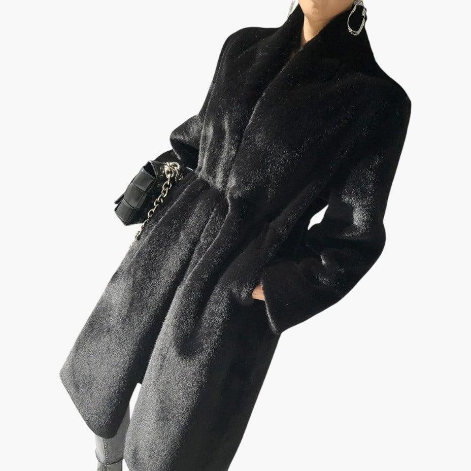 Full-Length Faux Fur Coat – Women's Winter Elegance