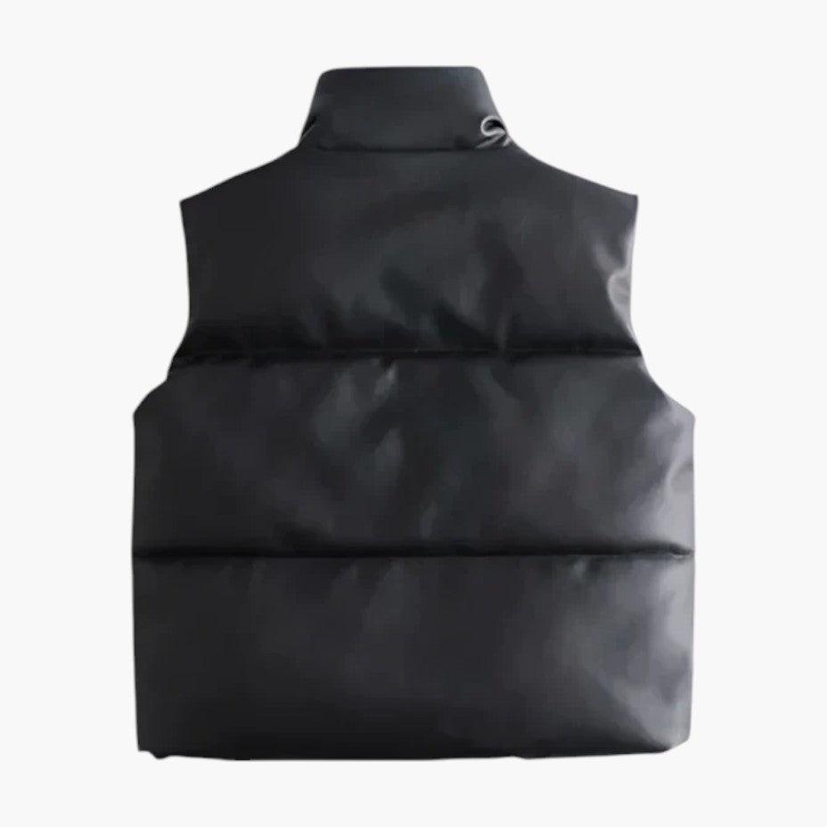 Faux Leather Puffer Vest – Unisex Sleeveless Winter Gilet