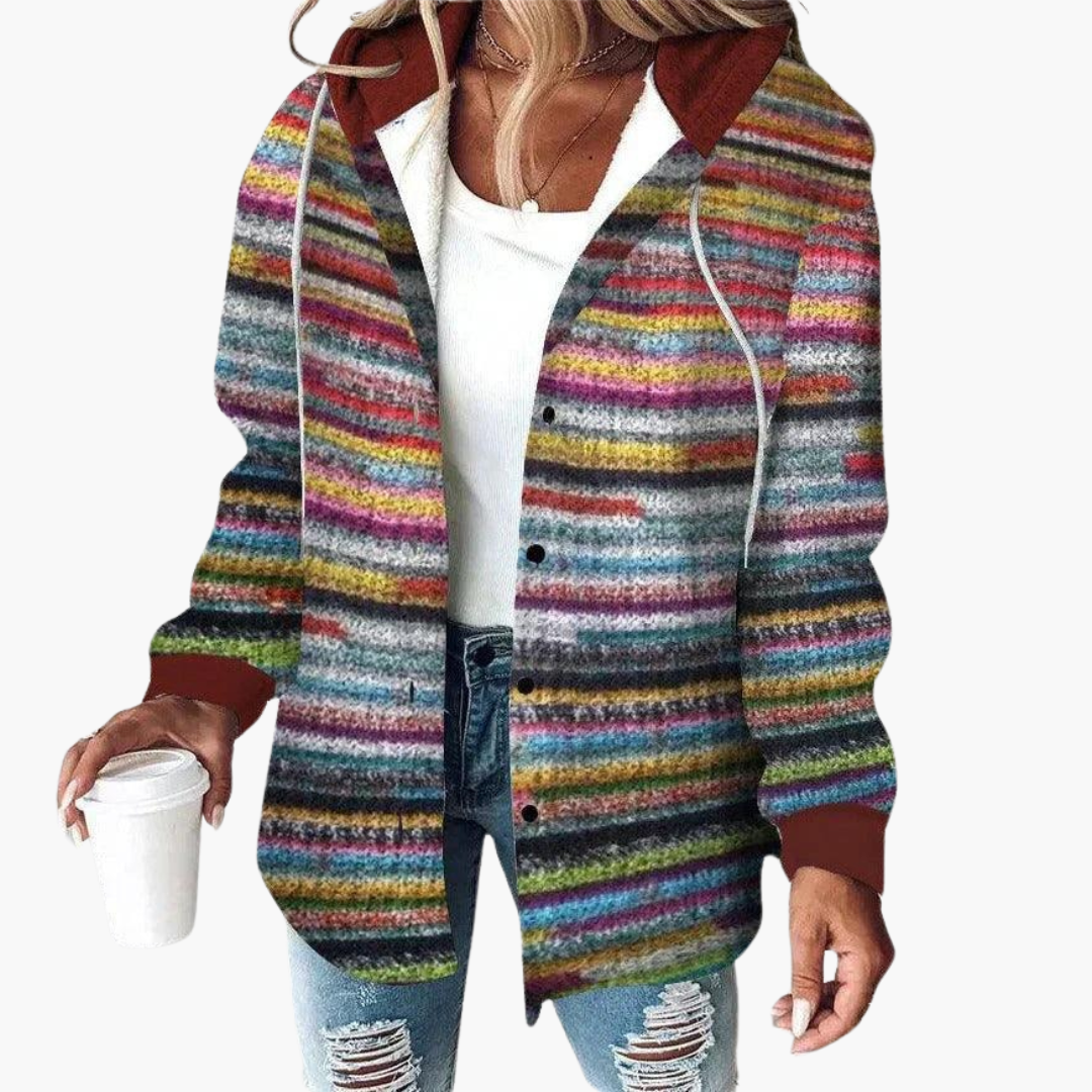 Button-Up Hooded Cardigan for Women - Stylish & Cozy Layering - IsabellaMae