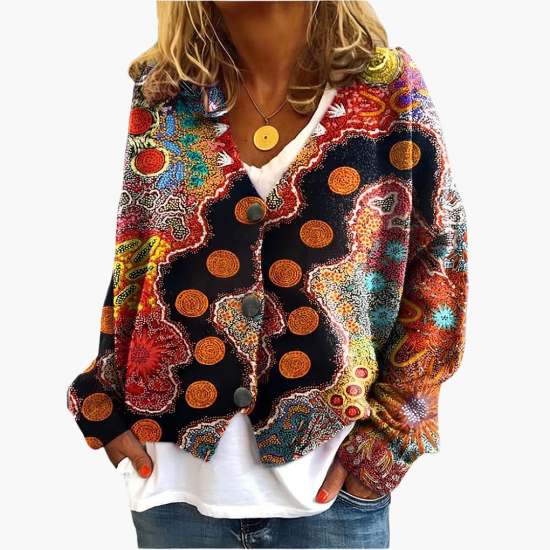 Boho Printed Sweater for Women - Cozy & Stylish Knitwear - IsabellaMae