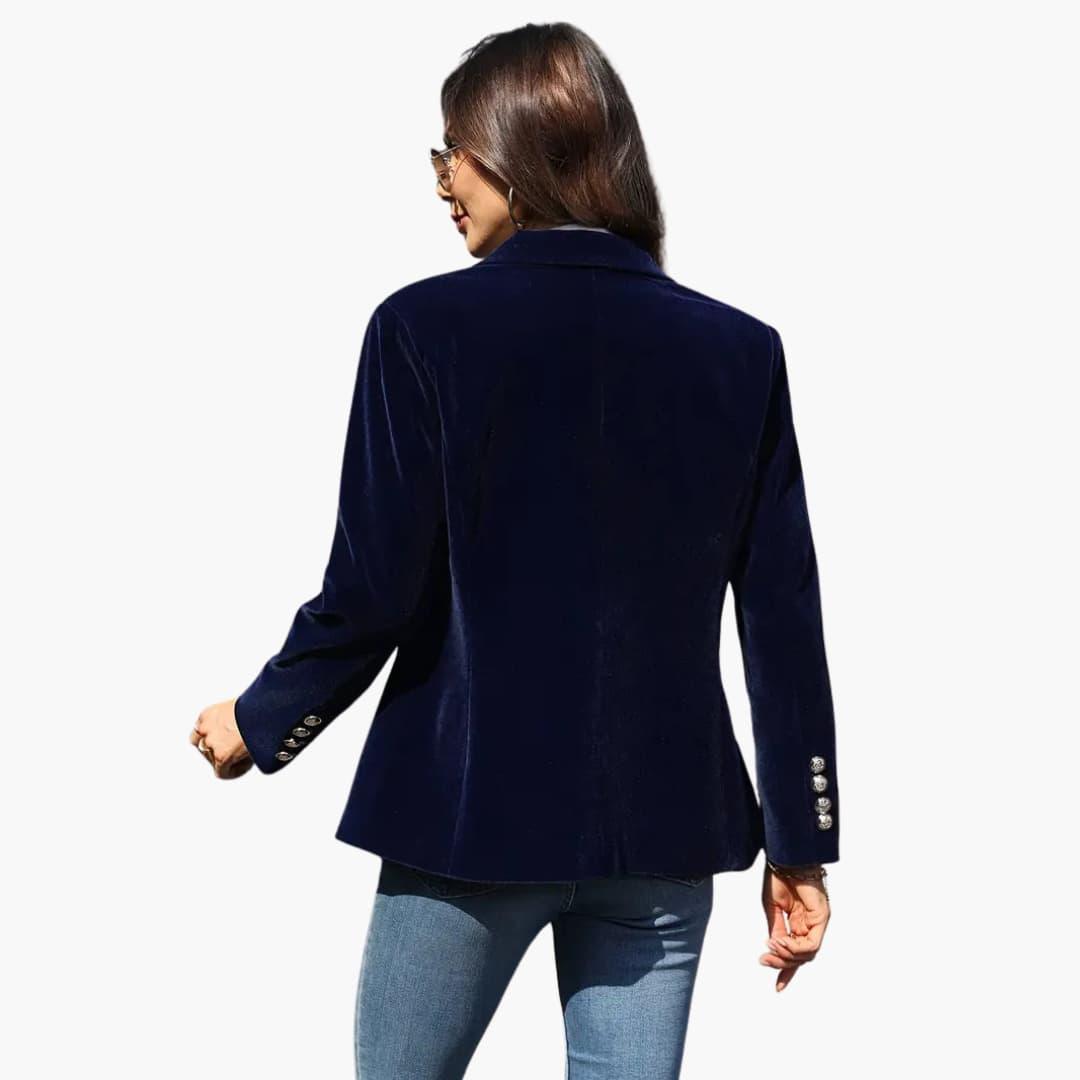 Velvet Blazer - Tailored Fit Women's Single Button Jacket