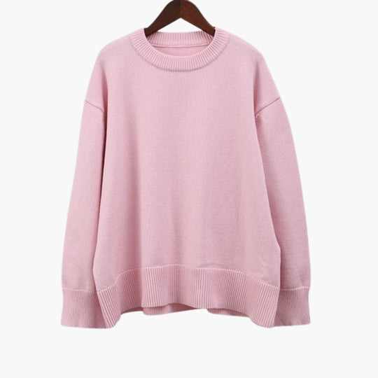 Women's knit jumper with crew neck and long sleeves