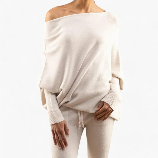 Oversized Off Shoulder Jumper for Women - Chunky Knit Style