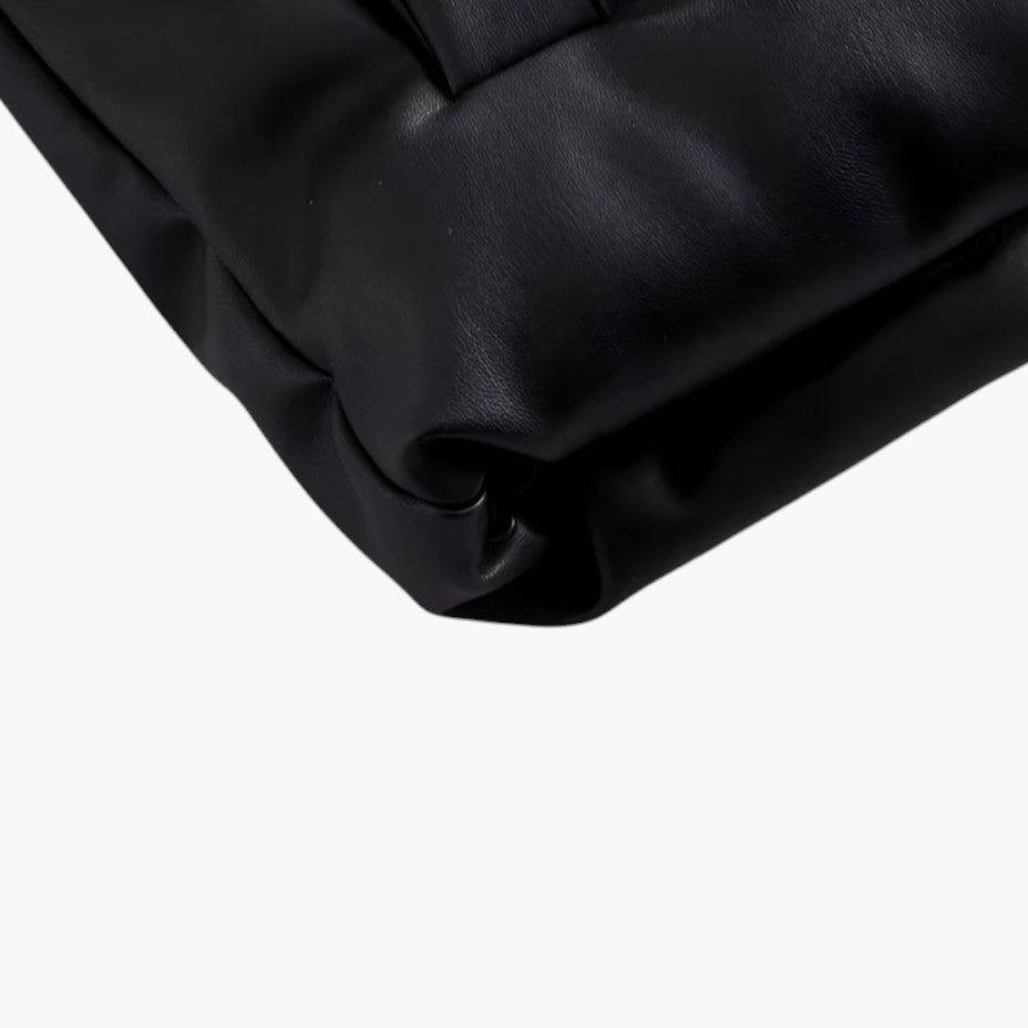 Faux Leather Puffer Vest – Unisex Sleeveless Winter Gilet