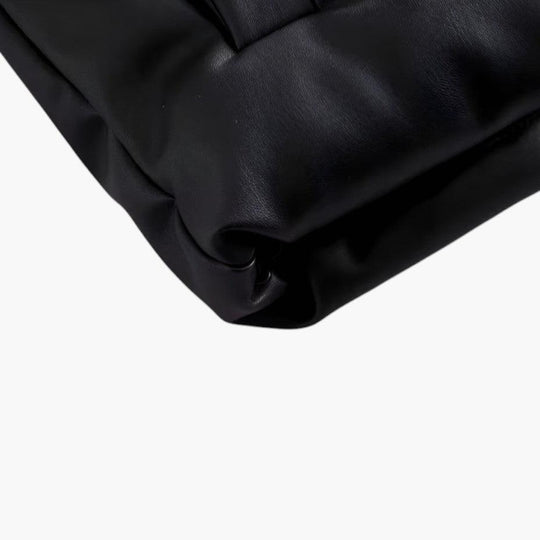 Faux Leather Puffer Vest – Unisex Sleeveless Winter Gilet