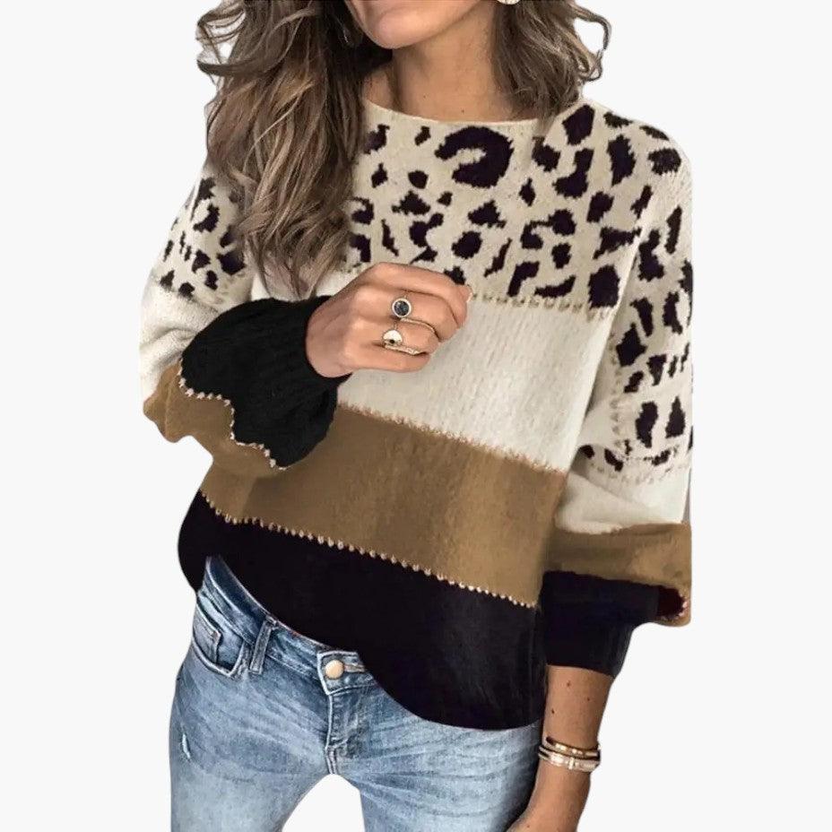 Leopard Knit Jumper - Bold Statement Animal Print for Women